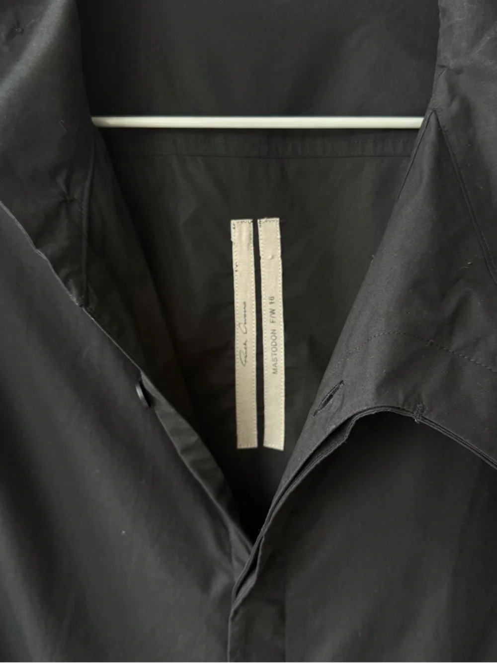 Rick Owens Funnel-neck Long Shirt from FW2016 Mastodon Collection - Size 48 - Picture 5 of 8